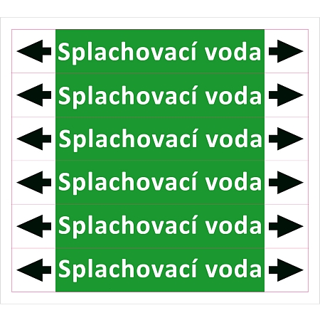 Značení potrubí ISO 20560, splachovací voda
